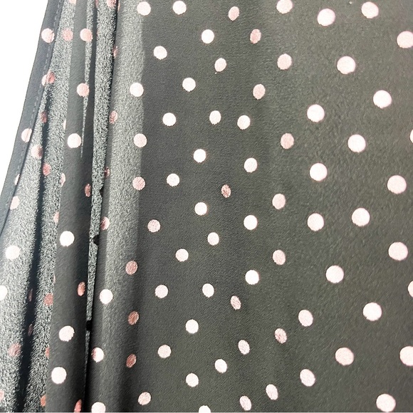 Ricki’s Black Sleeveless Blouse with Rose Gold Pink Polka Dots & High Neck - Picture 4 of 9